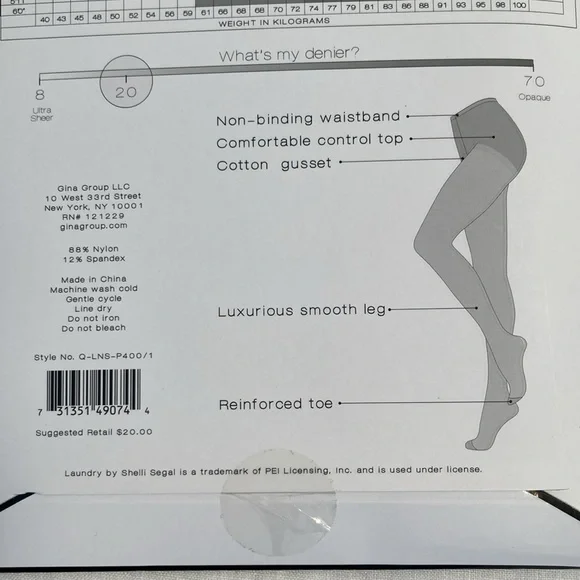 Marilyn Monroe and Laundry luxury sheer tights 20 deniers - Picture 8 of 16